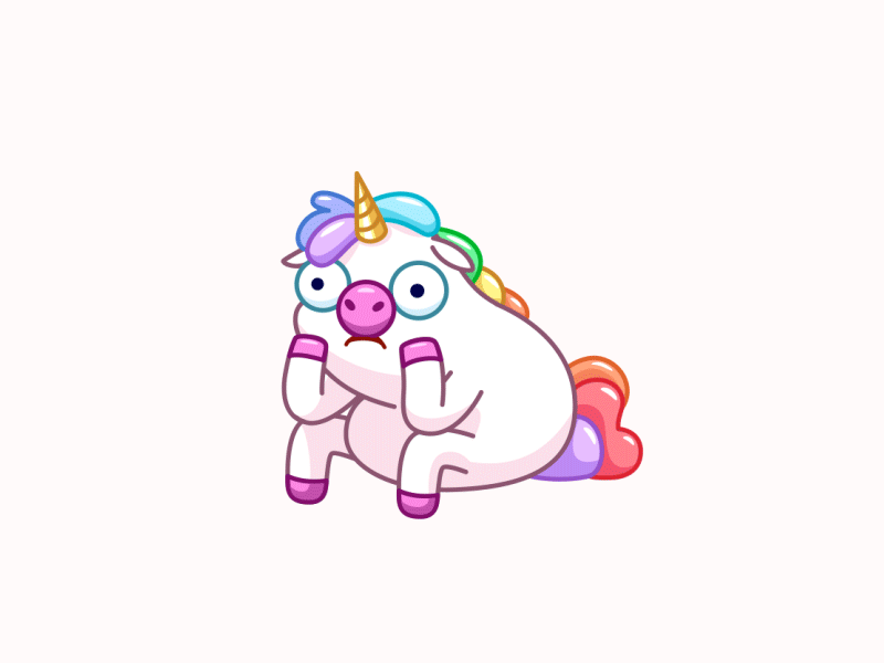 Bored Unicorn animated sticker animation cartoon character animation emojis gif unicorn