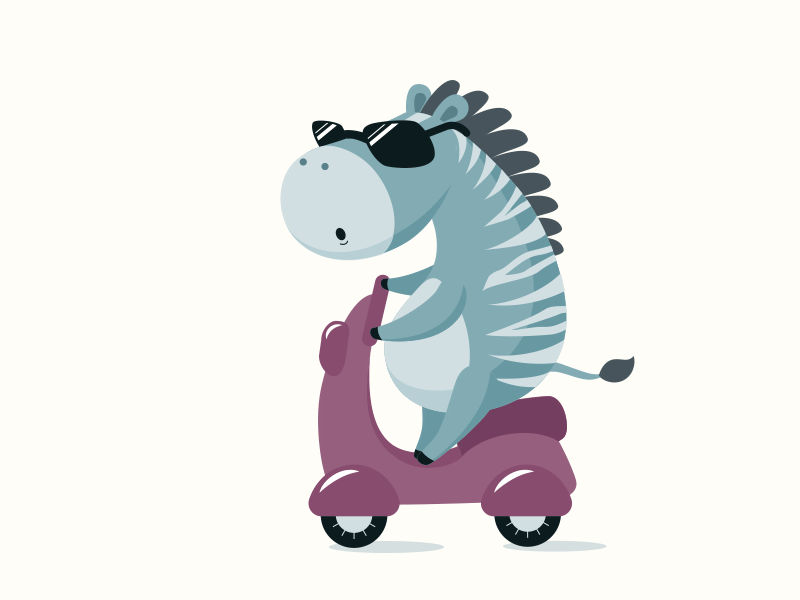 Moto Zebra animation cartoon character animation gif vector zebra