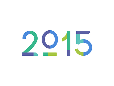 By the Numbers 2015 colorblock lettering year