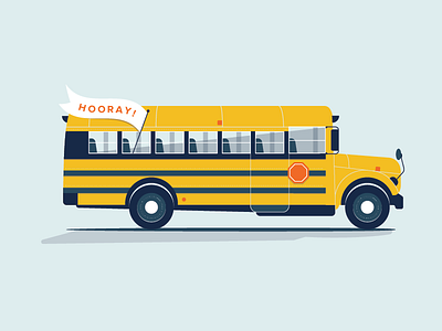 Hooray! illustration school bus