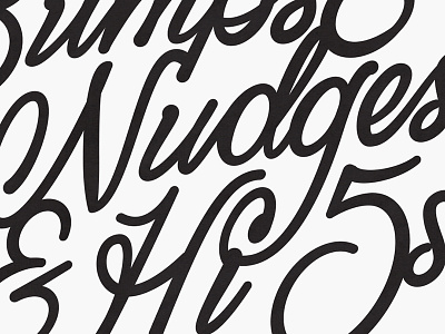 Fist bumps and nudges and hi 5s! ampersand bumps encouragement high fives lettering nudges script type typography