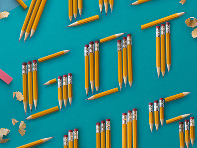 "Do pencil typography," I said. "It'll be fun," I said. construction paper education encouragement eraser lettering pencil shaving pencils photography testing typography