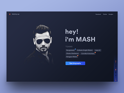 CRIC portfolio web concept blue cricket design game mashrafe portfolio shot ui us web