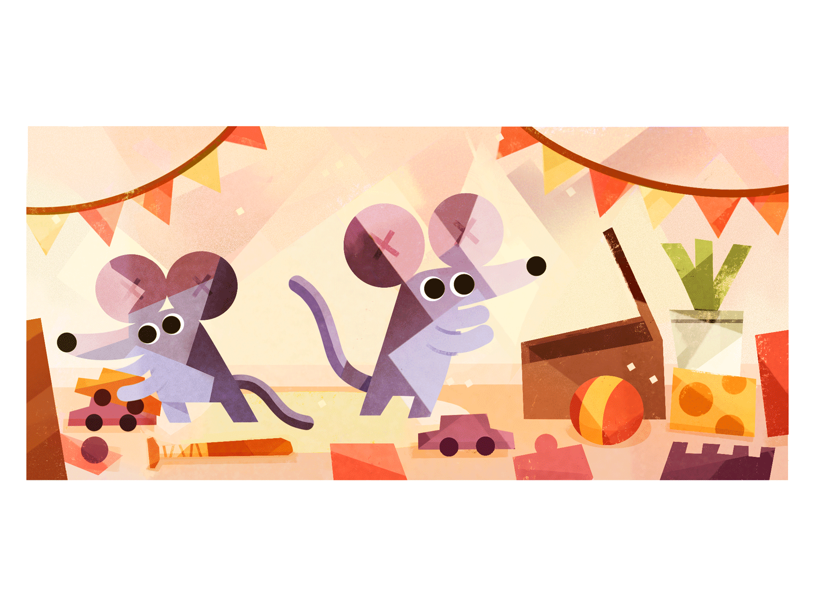 Clean up animation google illustration mice song