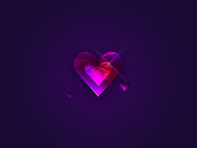 Heart crystal heart valentines