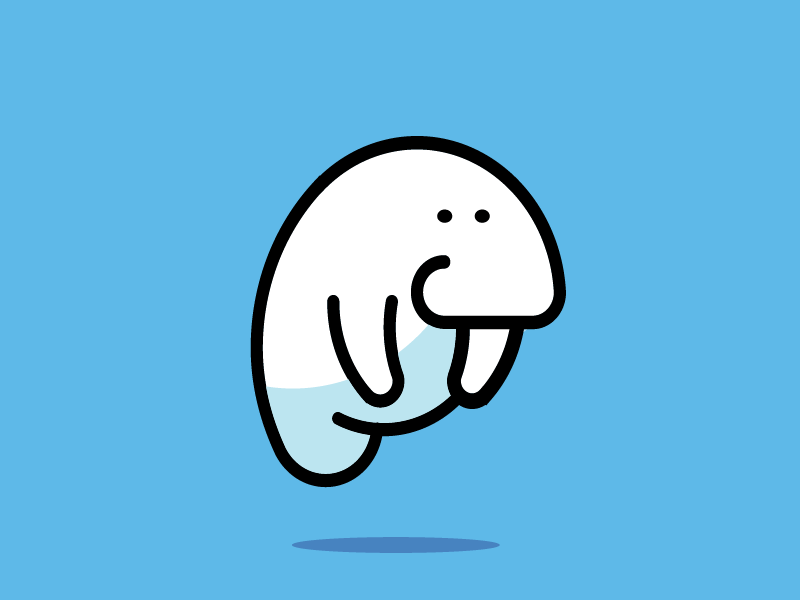 Sea Cow after affects animation bubbles illustrator manatee material design