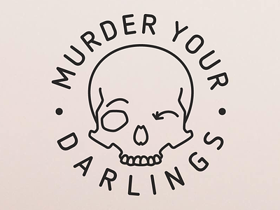 Murder Your Darlings debut filthy hipster illustrator lineart murder your darlings skull vector