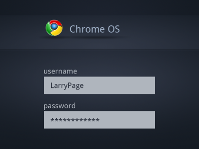 ChromeOS Login chrome dark design form google interface keussen login menu os ui web