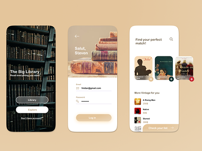 Virtual Library App 📚 branding graphic design ui