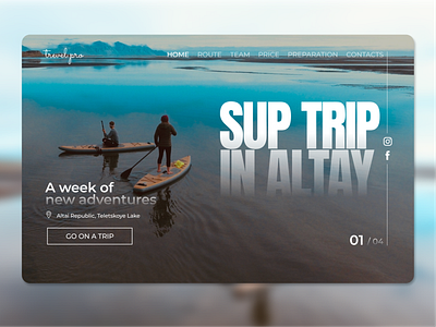 Landing page for a SUP tour branding design landing page ui web website