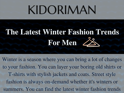 The Latest Winter Fashion Trends For Men kidoriman kidoriman review mens fashion