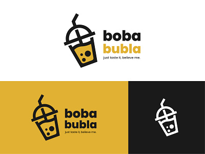 Boba Bubla Logo Design boba branding bubbletea coffeelogo design illustration logo logoconcept logodesign ui