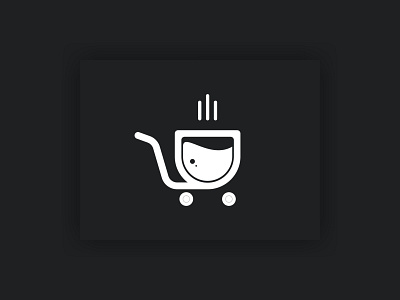 Coffee Shop Cart Logo black and white brand identity branding branding identity bw cart coffee coffee logo coffee shop design graphic design illustration logo logo design modern monogram simple vector