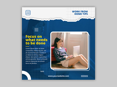 WFH Social Media Post Template I Social Media Banner