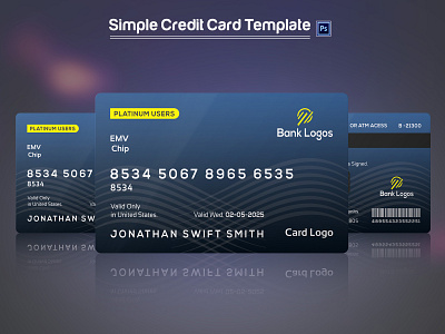 Credit Card Template agency bank bank card blue business card clean corporate creative credit debit design finance income money professional salary sale simple template