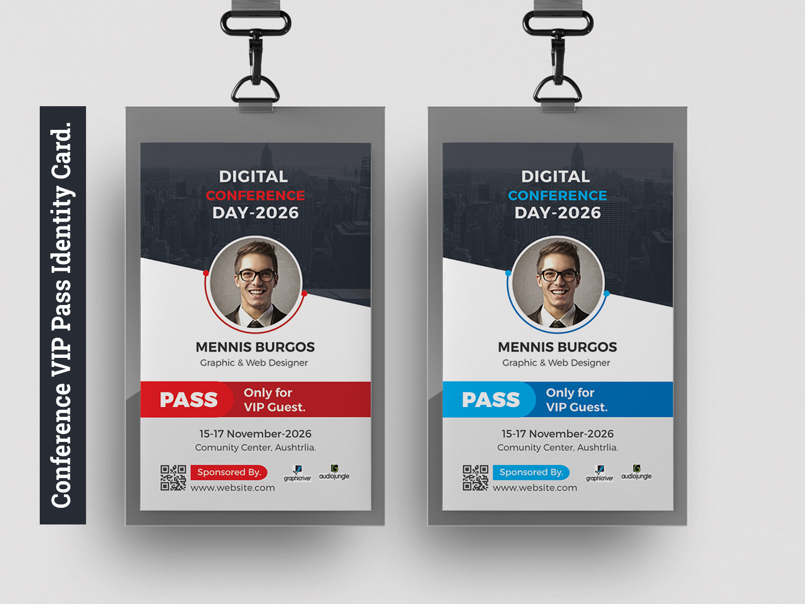 Conference VIP Pass ID Card Template by Md. Abdul Aowal on Dribbble