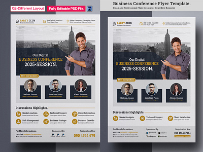 Business Conference Flyer Template a4 agency blue business clean conference corporate design event event flyer flyer leaflet personal post professional seminar simple template