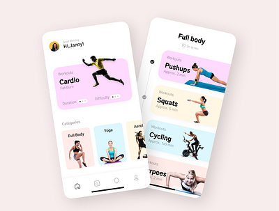 Fitness App app design fitness fitness app mobile mobile app ui ui design workout app