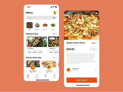 Food App app design food food app food home screen food screen food ui food ui design mobile mobile app ui ui design