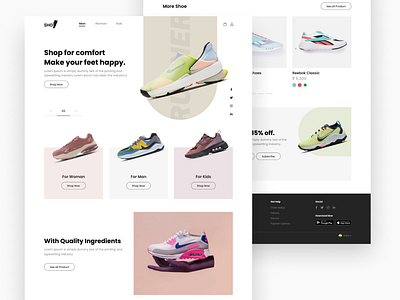 SHOE Website - E-commerce adobe xd app branding design figma graphic design icon illustration illustrator landing landing page logo product design product photography typography ui ux web website website design