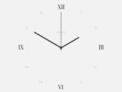 Community Project clOck - MMXII bodoni clock date hour jkeussen minimalistic minute roman second time year