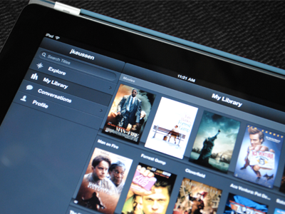 Shared Library for iPad books ios ipad jkeussen library movies shelf ui