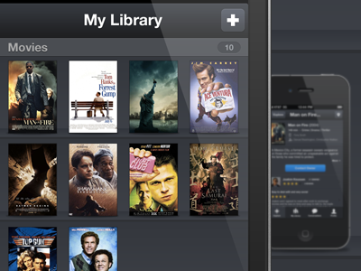 Shared Library for iPhone books ios iphone jkeussen library movies shelf ui