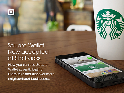 Square Wallet - Now accepted at Starbucks art direction coffee shop cup email iphone jkeussen launch perspective photography square square wallet starbucks web wood