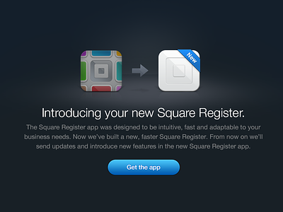 Introducing your new Square Register. dark email icon jkeussen register spotlight square square register stage web