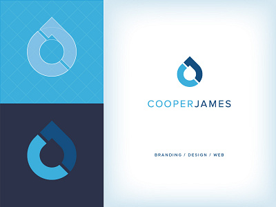 Cooper James Logo blue cooper james flat geometric identity logo