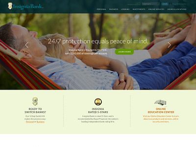 Insignia Ui Original bank marketing homepage insignia bank ui design