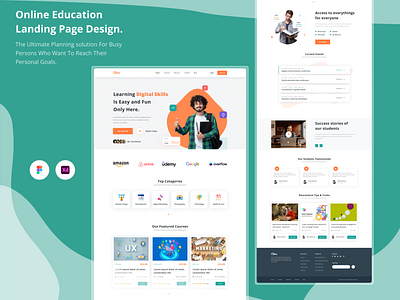 Online Education Landing Page Design | E-Learning