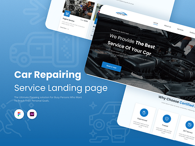 Car Repairing Service Landing Page Design auto mobile service auto motive branding car rental graphic design landing page ui ui design ux design