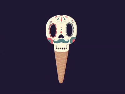 [GIF] I love ice cream animation gif ice cream marcus melin mellowmustard mexican skull skull