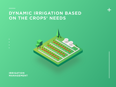 Dynamic Irrigation Based On The Crops Needs 2.5d irrigation 插图 等距图标