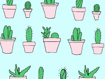 Pattern_cactus graphic design illustration pattern vector