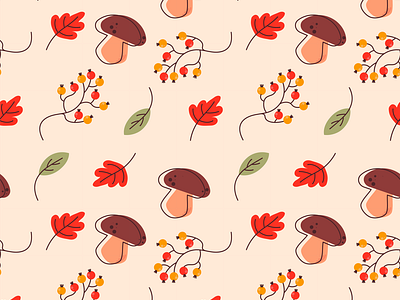 Cute childish pattern in autumn colors