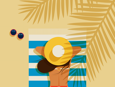 Summer mood art branding design girl graphic design illustration instagram pattern summer vector