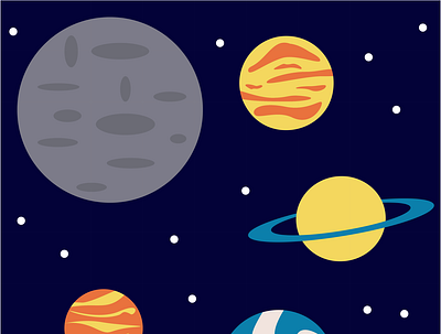 Space theme for kids room branding design graphic design illustration instagram logo pattern vector