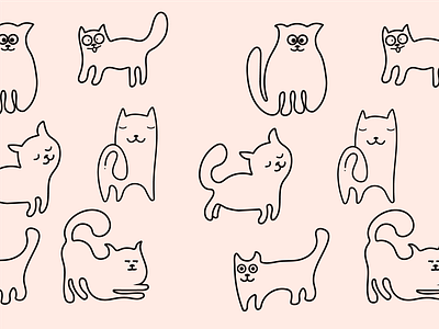 Pattern cats animals cats design graphic design illustration pattern vector