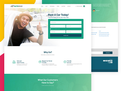 Car Rental Landing Page car landing page ui rental