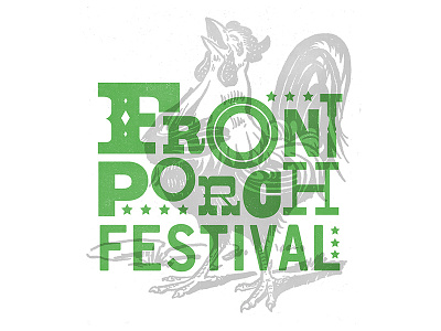 Front Porch Fest 2014 alcohol event food logo music poster rooster