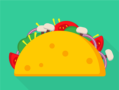 Just eat that taco clean colorful eat flatdesign flat character food fresh illustration illustrator nomeat onion shadow taco tortilla vegan