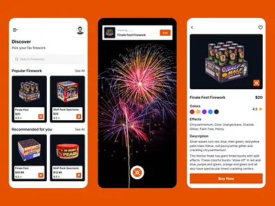 AR Firework app ar firework design ui ux