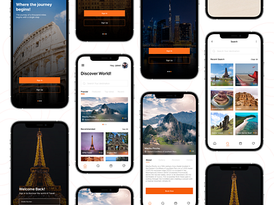 Travel App app design travel ui ux