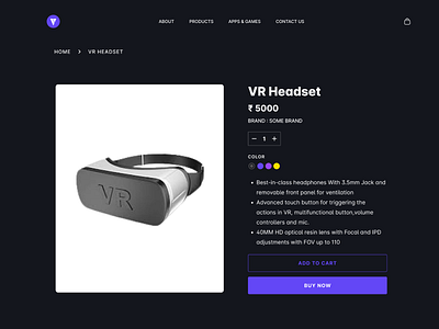 Gaming Website Product Page Design