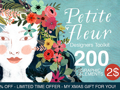 Petite Fleur Designers Toolkit bouquets branch floral flowers leaves ornaments resources vector vintage