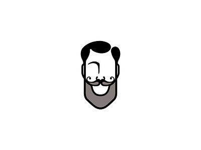 Modern Man beard icon mustache simple vector