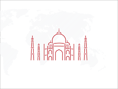 Taj Mahal 1648 architecture india line marble red taj mahal vector world land marks