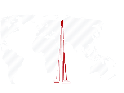 Burj Khalifa 1.5 billion 2722 burj khalifa dubai high icon line skyscraper tallest vector